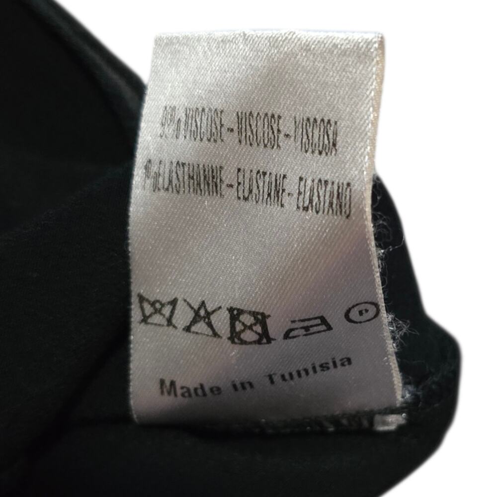 Sandro Paris Black V-Neck Satin Panel Dress 3/4 Sleeve Tunic‎ Shift Dress sz 1 - Picture 5 of 8